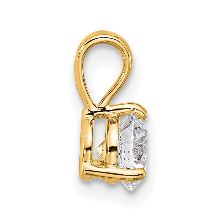 14k 1/2 carat Lab Grown Diamond VS/SI+ G+ Three Prong Solitare Pendant Secondary image