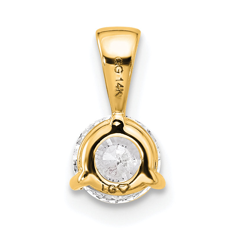 14k 1/2 carat Lab Grown Diamond VS/SI+ G+ Three Prong Solitare Pendant