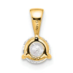 14k 1/2 carat Lab Grown Diamond VS/SI+ G+ Three Prong Solitare Pendant