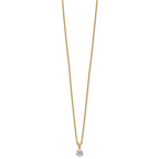 14k 1/2 carat Lab Grown Diamond VS/SI+ G+ Three Prong 18 inch Solitare Pendant Necklace