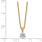 14k 1/2 carat Lab Grown Diamond VS/SI+ G+ Three Prong 18 inch Solitare Pendant Necklace