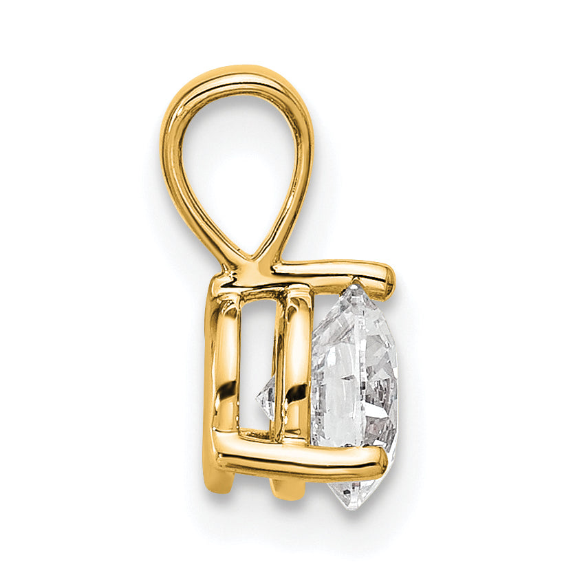 14k 3/4 carat Lab Grown Diamond VS/SI+ G+ Three Prong Solitare Pendant Secondary image