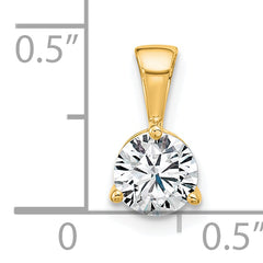 14k 3/4 carat Lab Grown Diamond VS/SI+ G+ Three Prong Solitare Pendant