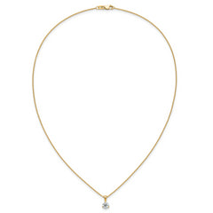 14k 1 carat Lab Grown Diamond VS/SI+ G+ Three Prong 18 inch Solitare Pendant Necklace