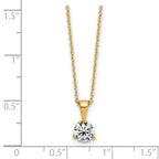 14k 1 carat Lab Grown Diamond VS/SI+ G+ Three Prong 18 inch Solitare Pendant Necklace