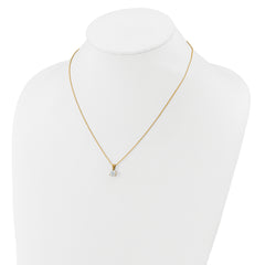 14k 7/8 carat Lab Grown Diamond VS/SI+ G+ Three Prong 18 inch Solitare Pendant Necklace