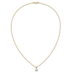 14k 7/8 carat Lab Grown Diamond VS/SI+ G+ Three Prong 18 inch Solitare Pendant Necklace