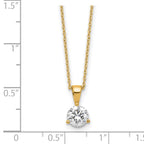 14k 7/8 carat Lab Grown Diamond VS/SI+ G+ Three Prong 18 inch Solitare Pendant Necklace