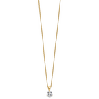 14k 1 carat Lab Grown Diamond VS/SI+ G+ Three Prong 18 inch Solitare Pendant Necklace