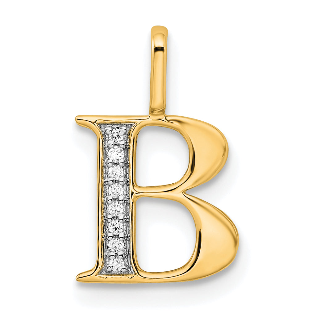 10K Diamond Letter B Initial Pendant Main image