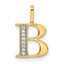 10K Diamond Letter B Initial Pendant