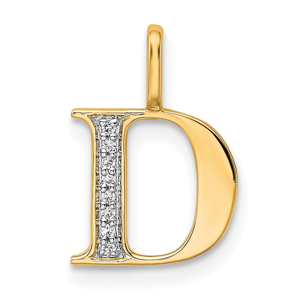 10K Diamond Letter D Initial Pendant Main image