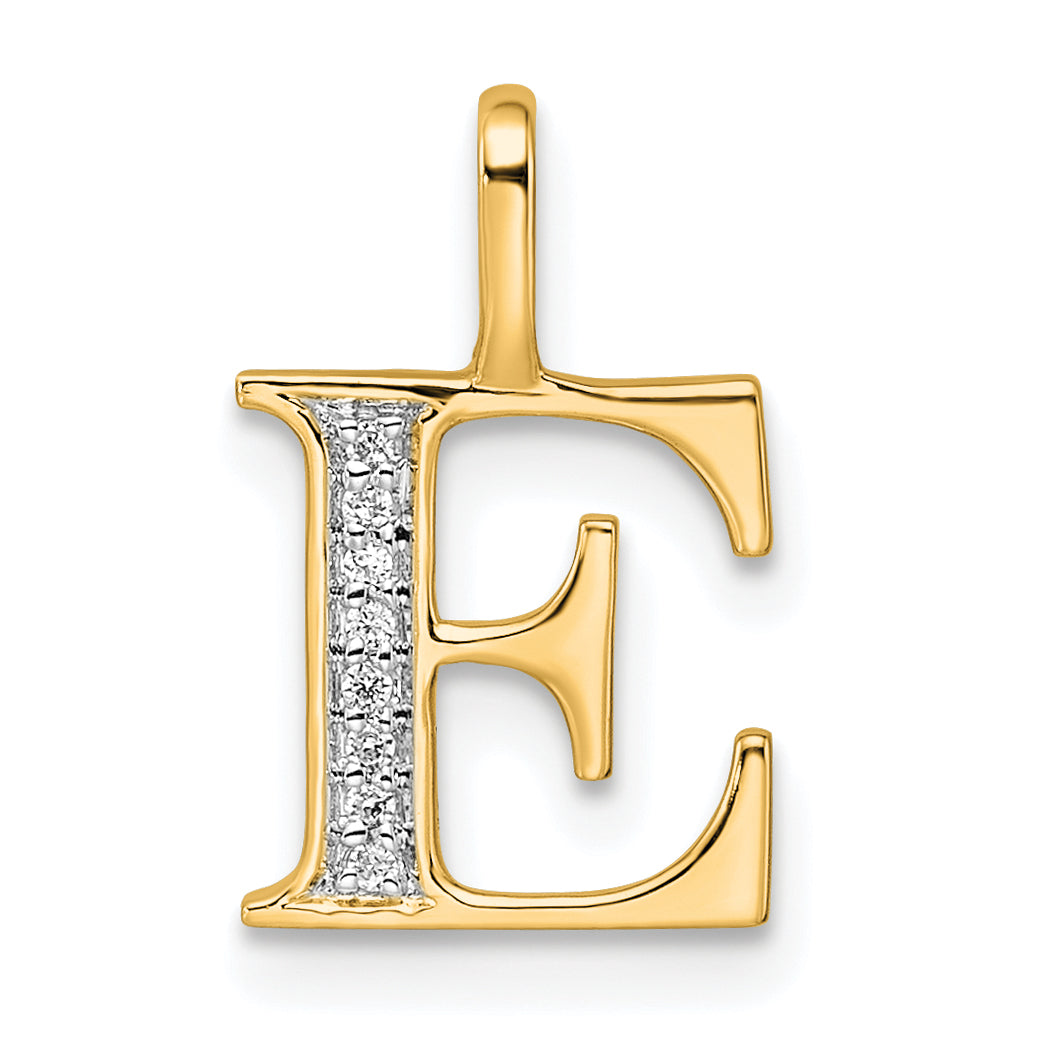 10K Diamond Letter E Initial Pendant Main image