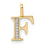 10K Diamond Letter F Initial Pendant