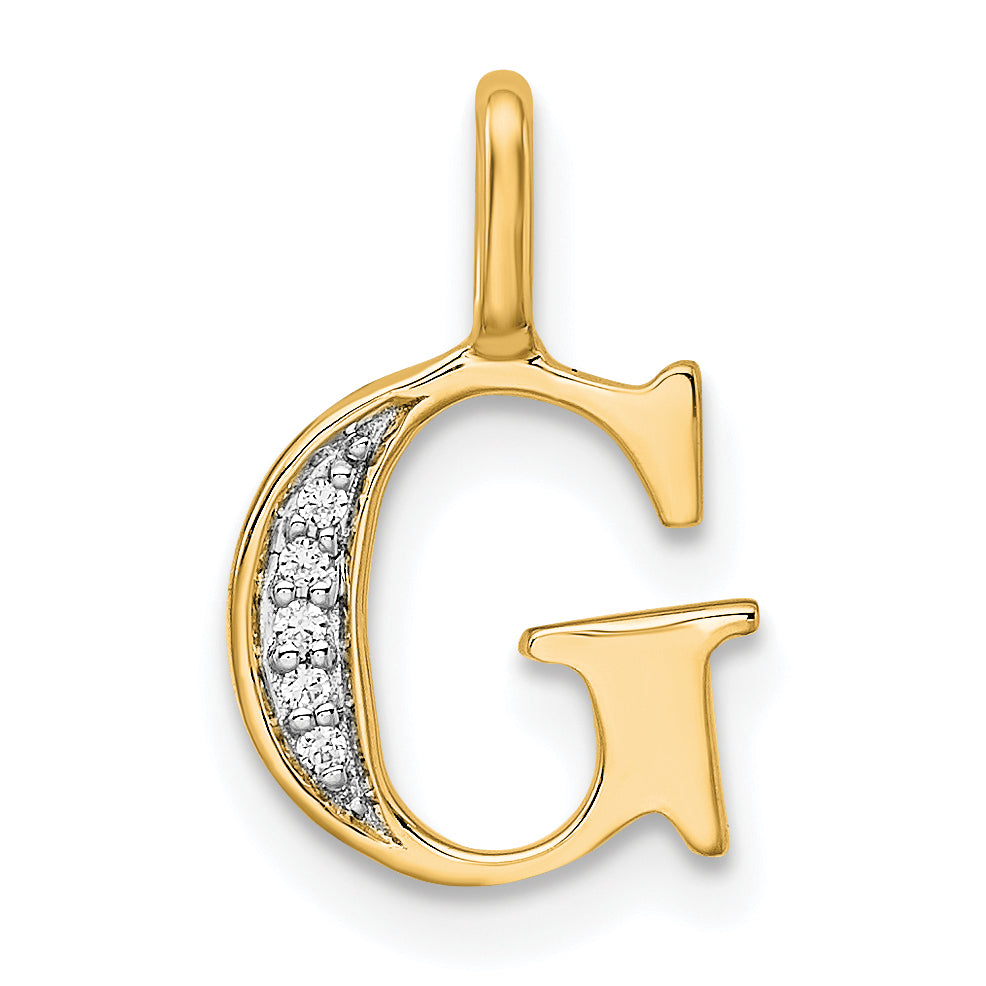 10K Diamond Letter G Initial Pendant Main image