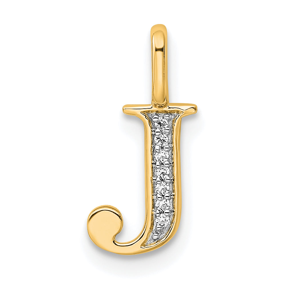 10K Diamond Letter J Initial Pendant Main image