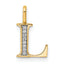 10K Diamond Letter L Initial Pendant