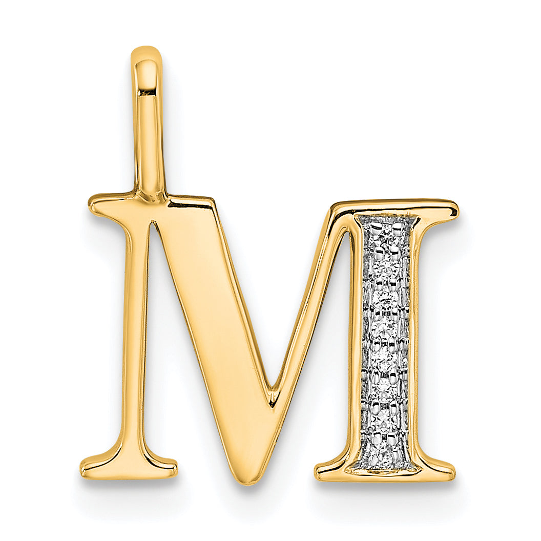 10K Diamond Letter M Initial Pendant Main image