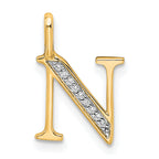 10K Diamond Letter N Initial Pendant