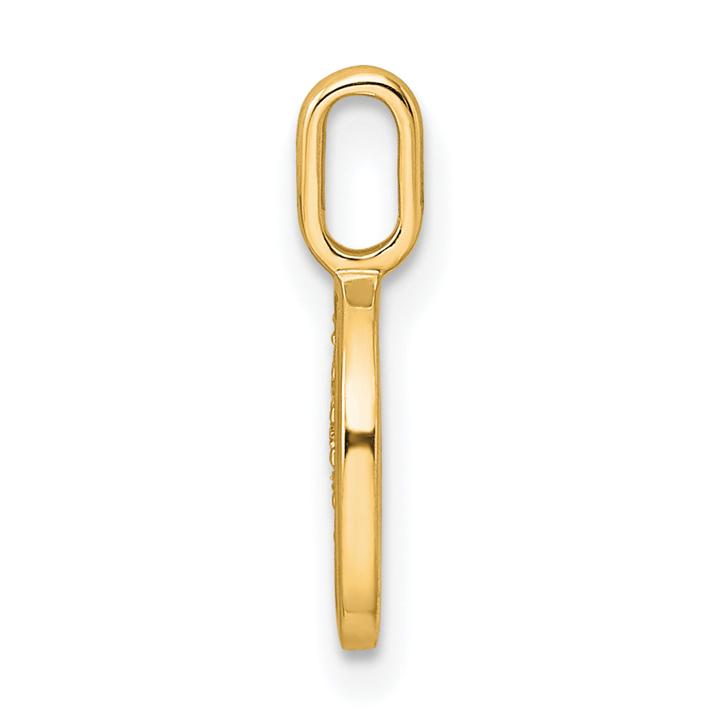 10K Diamond Letter O Initial Pendant