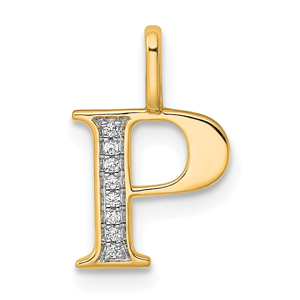 10K Diamond Letter P Initial Pendant Main image