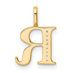 10K Diamond Letter R Initial Pendant