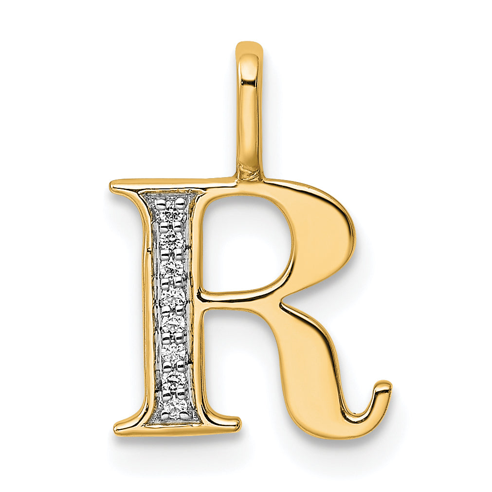 10K Diamond Letter R Initial Pendant Main image