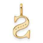 10K Diamond Letter S Initial Pendant