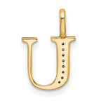 10K Diamond Letter U Initial Pendant