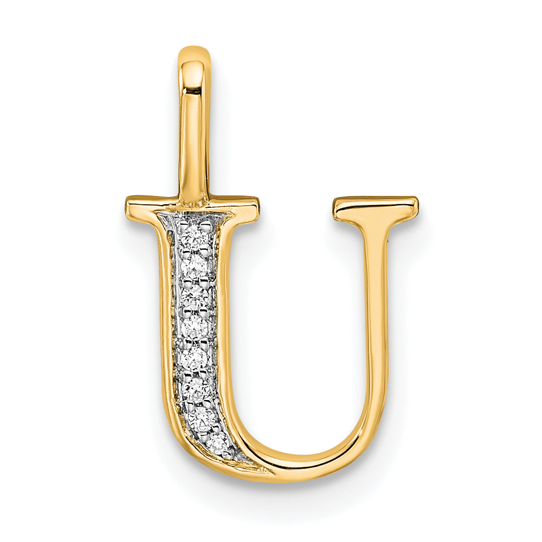 10K Diamond Letter U Initial Pendant Main image