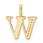 10K Diamond Letter W Initial Pendant
