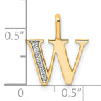 10K Diamond Letter W Initial Pendant