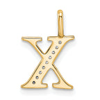 10K Diamond Letter X Initial Pendant