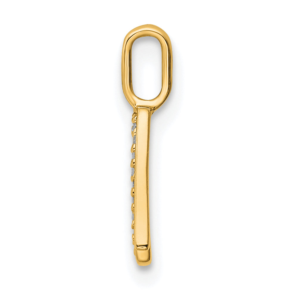 14K Gold Diamond Letter A Initial Pendant