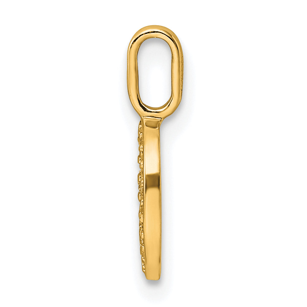 14K  Gold Diamond Letter D Initial Pendant Secondary image