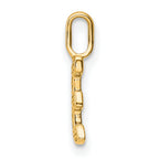14K  Gold Diamond Letter E Initial Pendant