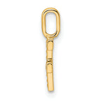 14K  Gold Diamond Letter F Initial Pendant
