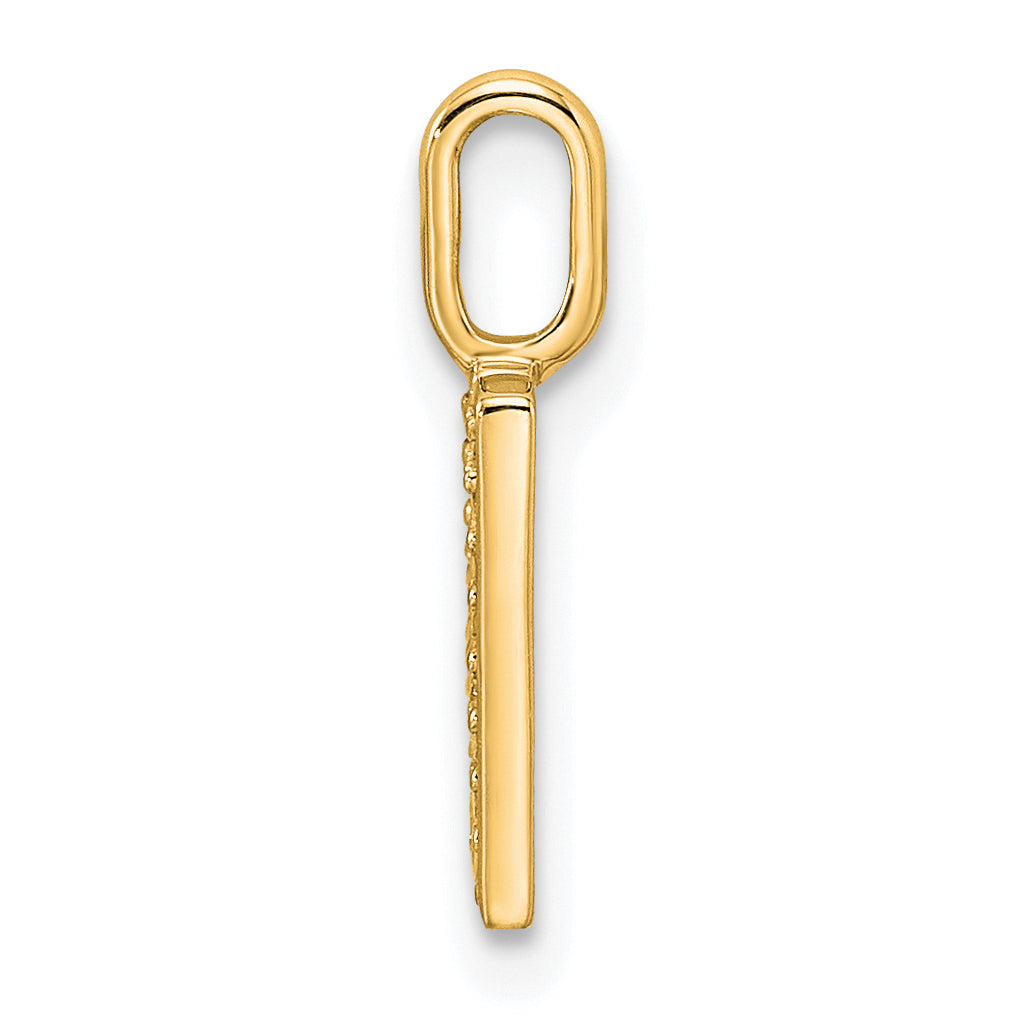 14K  Gold Diamond Letter H Initial Pendant Secondary image