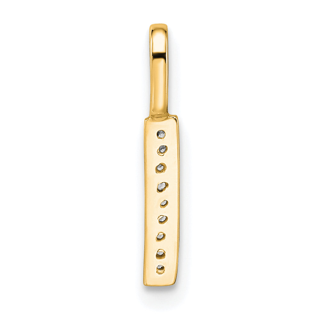 14K Yellow Gold Diamond Letter I Initial Pendant