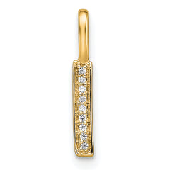14K Yellow Gold Diamond Letter I Initial Pendant