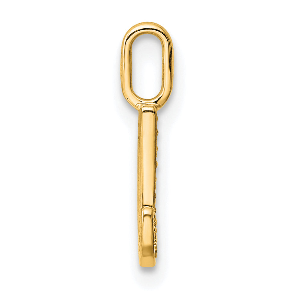 14K  Gold Diamond Letter J Initial Pendant