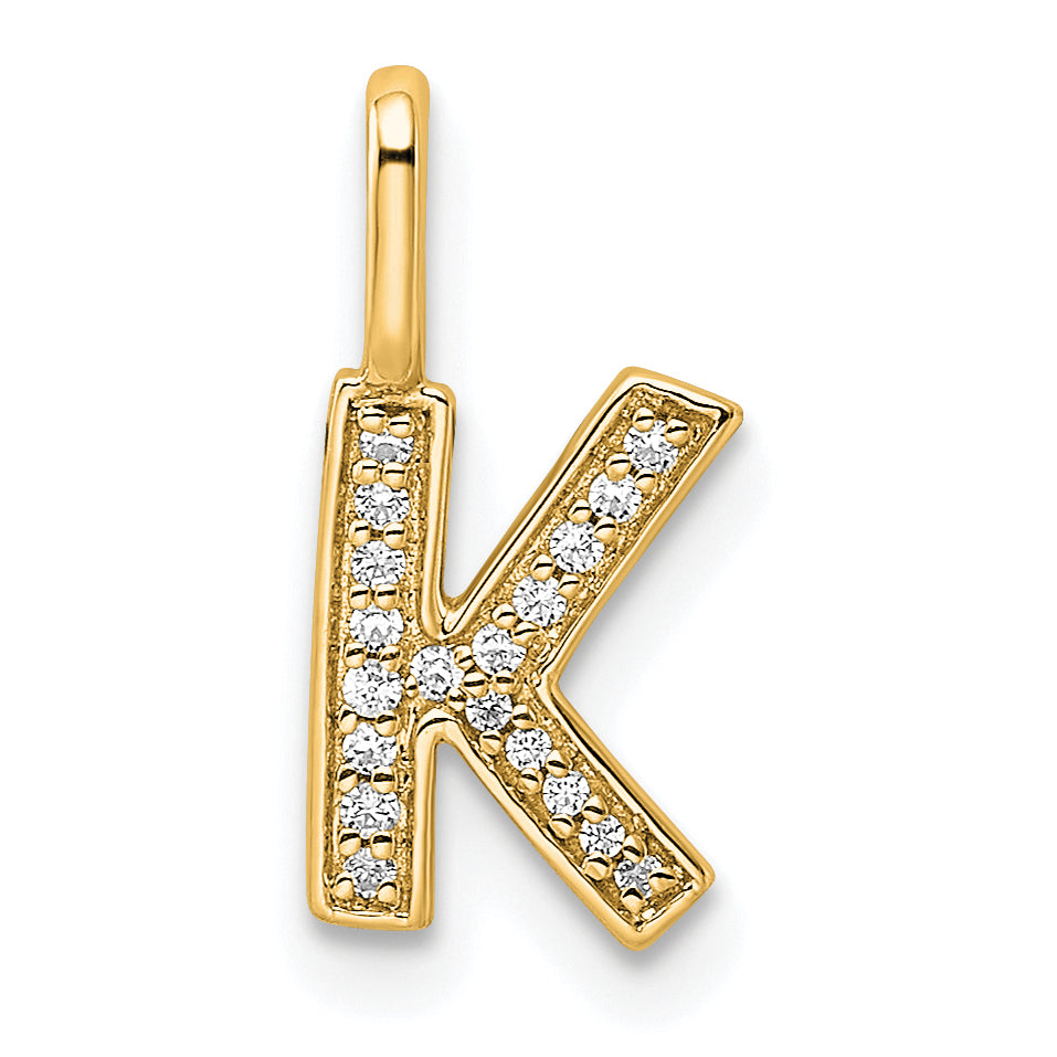 14K  Gold Diamond Letter K Initial Pendant Main image