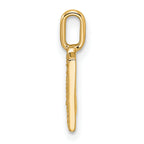 14K Yellow Gold Diamond Letter M Initial Pendant