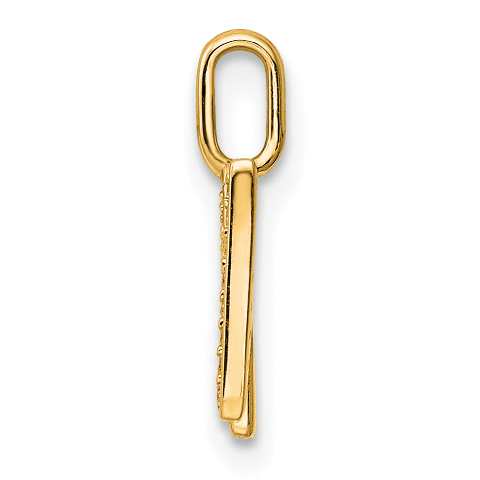14K  Gold Diamond Letter N Initial Pendant