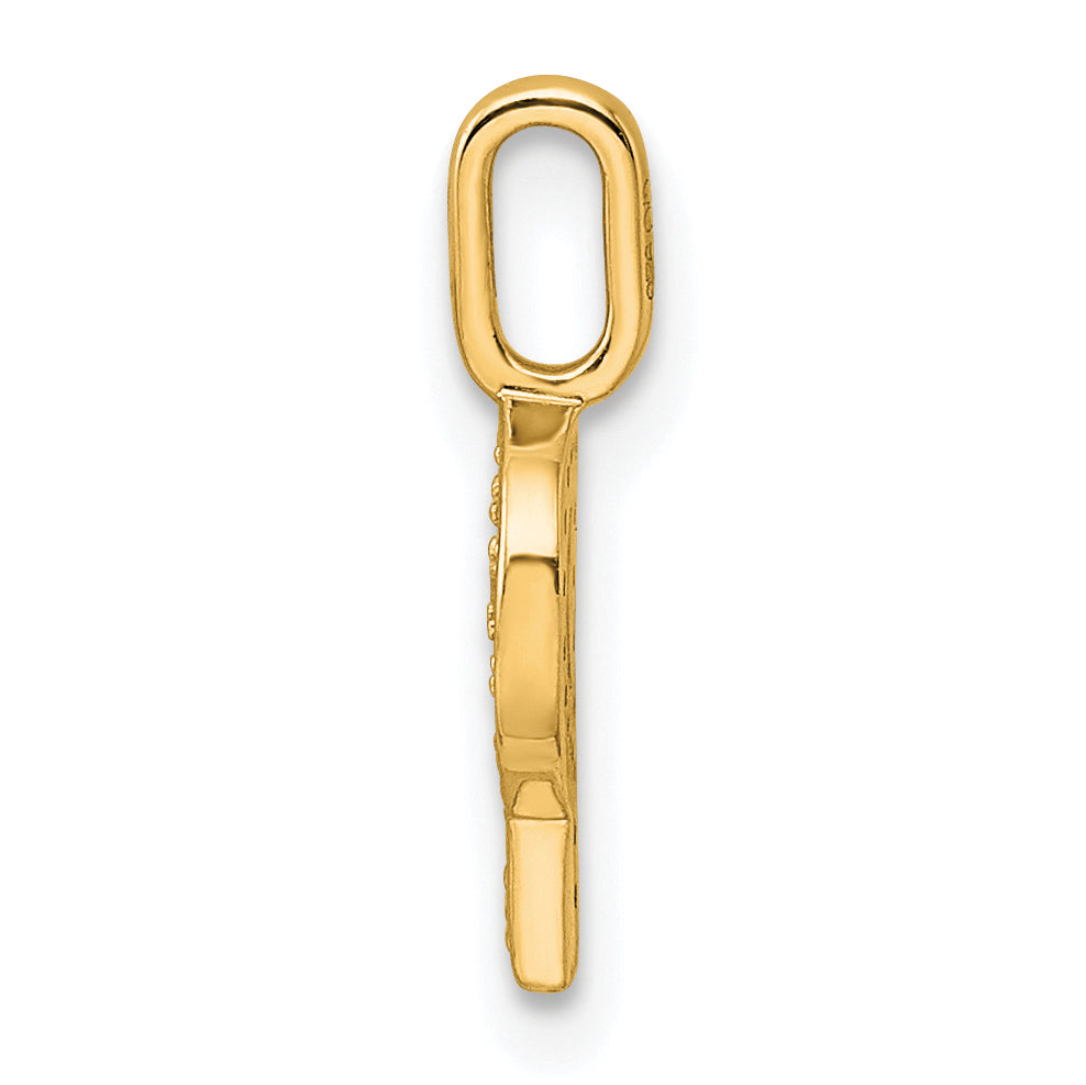 14K  Gold Diamond Letter P Initial Pendant
