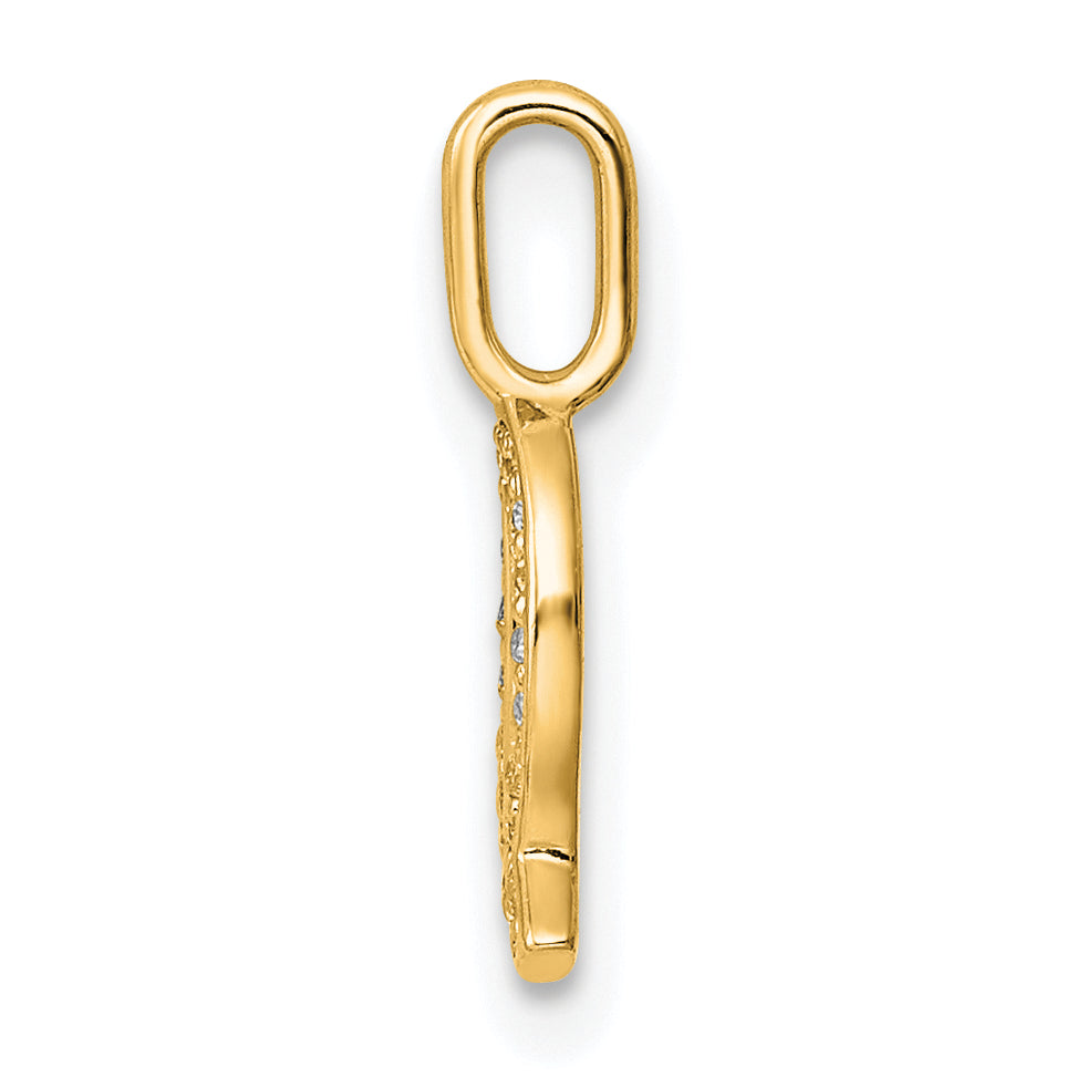 14K  Gold Diamond Letter Q Initial Pendant Secondary image