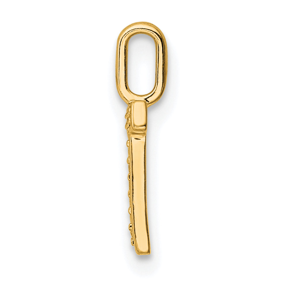 14K  Gold Diamond Letter T Initial Pendant Secondary image
