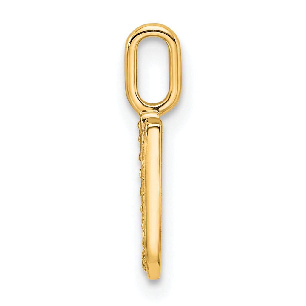 14K  Gold Diamond Letter U Initial Pendant Secondary image