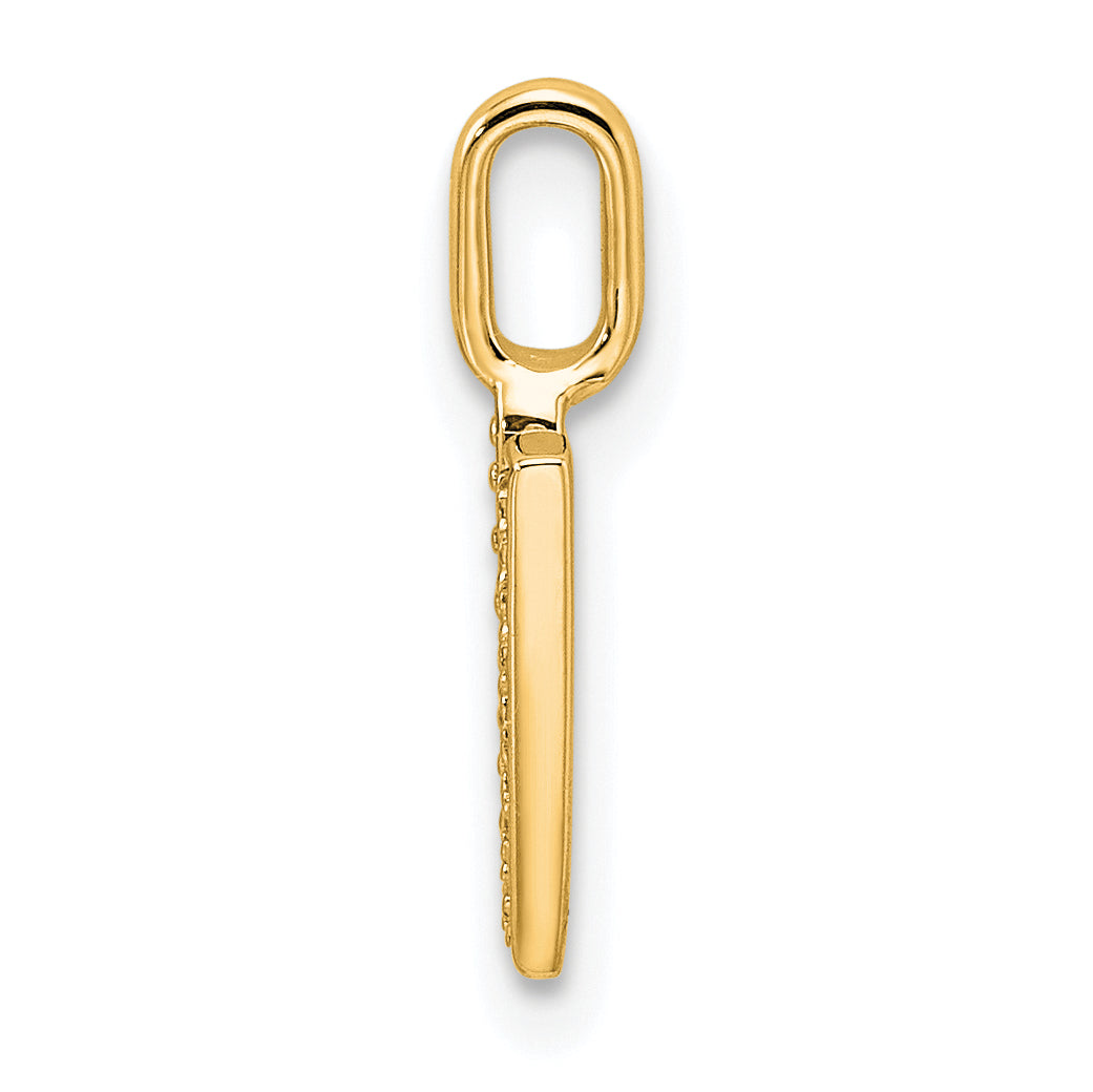 14K  Gold Diamond Letter V Initial Pendant Secondary image