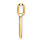 14K  Gold Diamond Letter V Initial Pendant